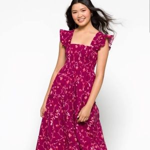Hill House - The Ellie Nap Dress (Burgundy Botanical)